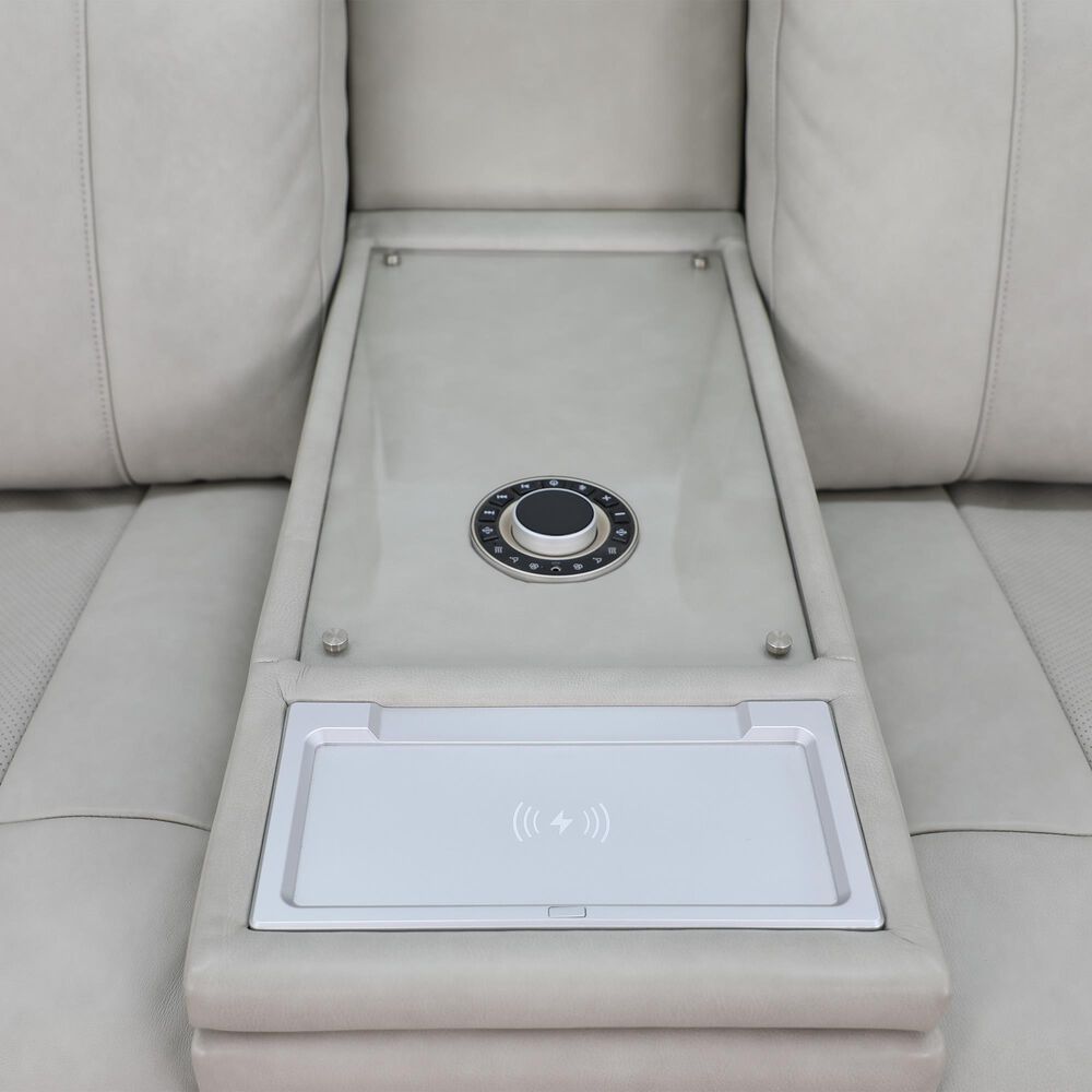 Somerset Home Harbour Power Reclining Loveseat in Caruso Light Grey, , large