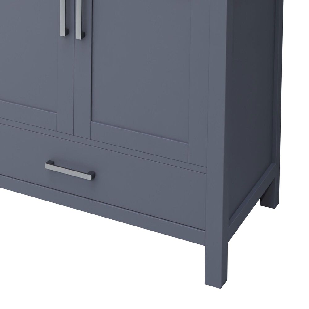 Lexora Home Jacques 80" Double Bathroom Vanity in Dark Grey with 2 cm White Carrara Marble Top and Rectangular Sinks, , large