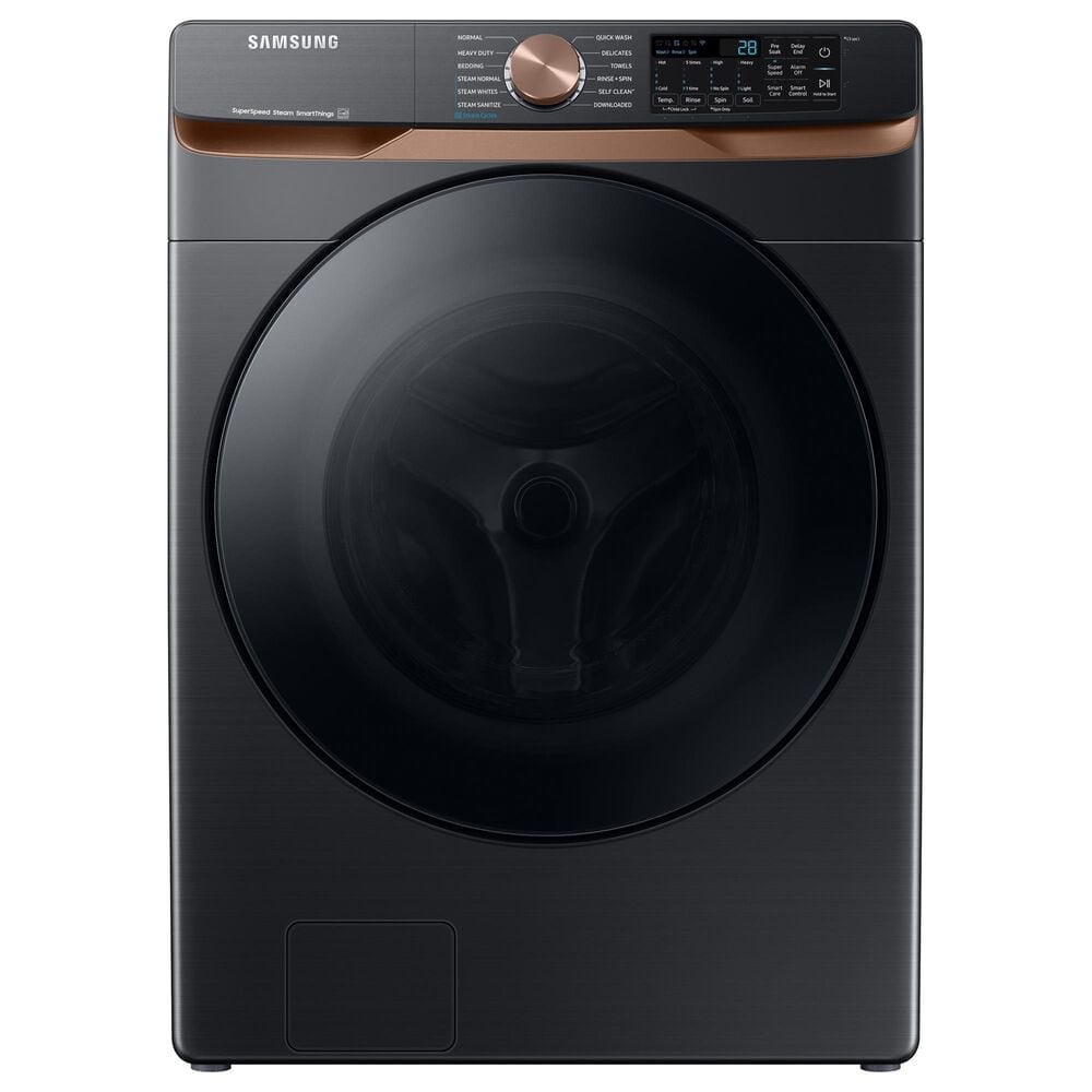 Samsung 5.0 Cu. Ft. Extra Large Capacity Smart Front Load Washer with Super Speed Wash and Steam in Brushed Black, , large