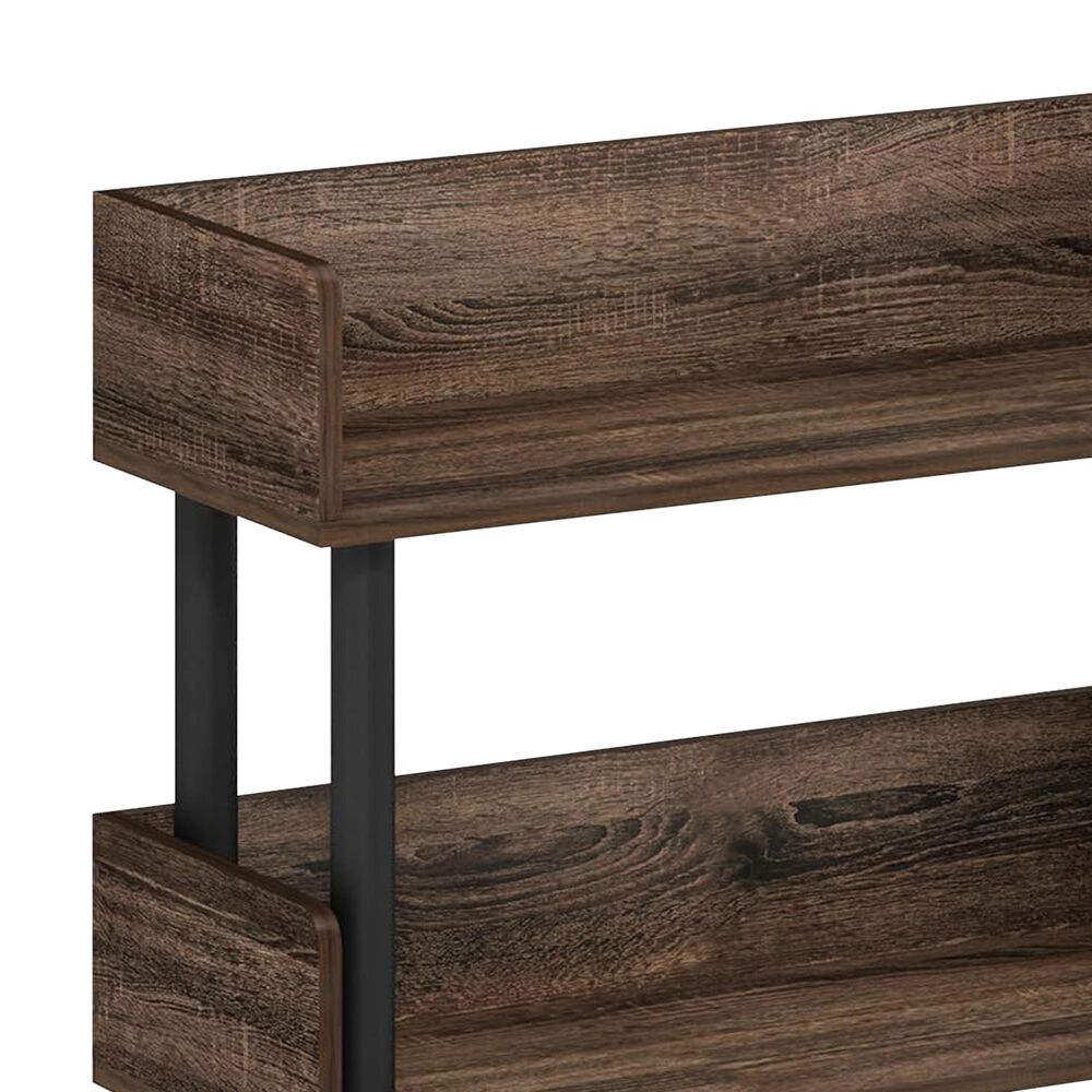 HOMLUX Turn-N-Tube 4-Tier Open Display Storage Bookshelf in Walnut, , large