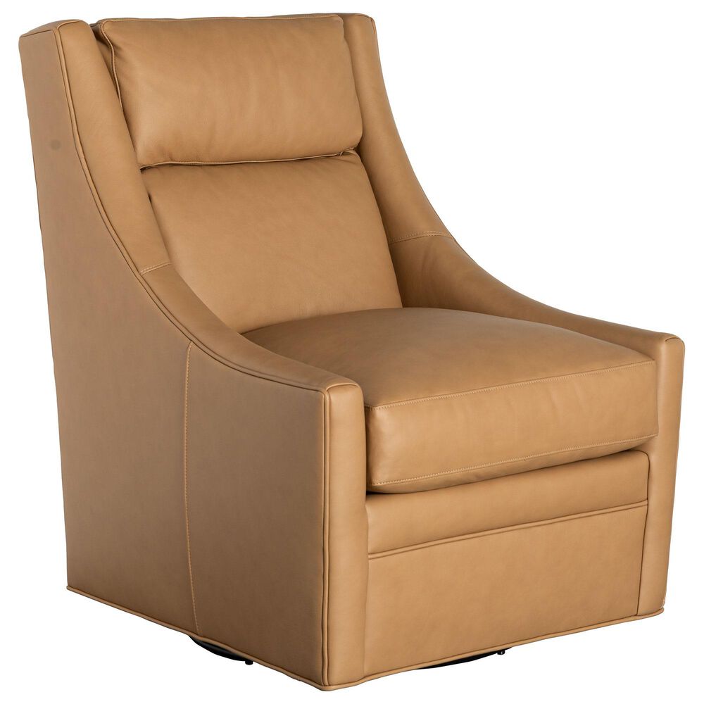 Bradington-Young Traynor Leather Swivel Chair in Gold, , large