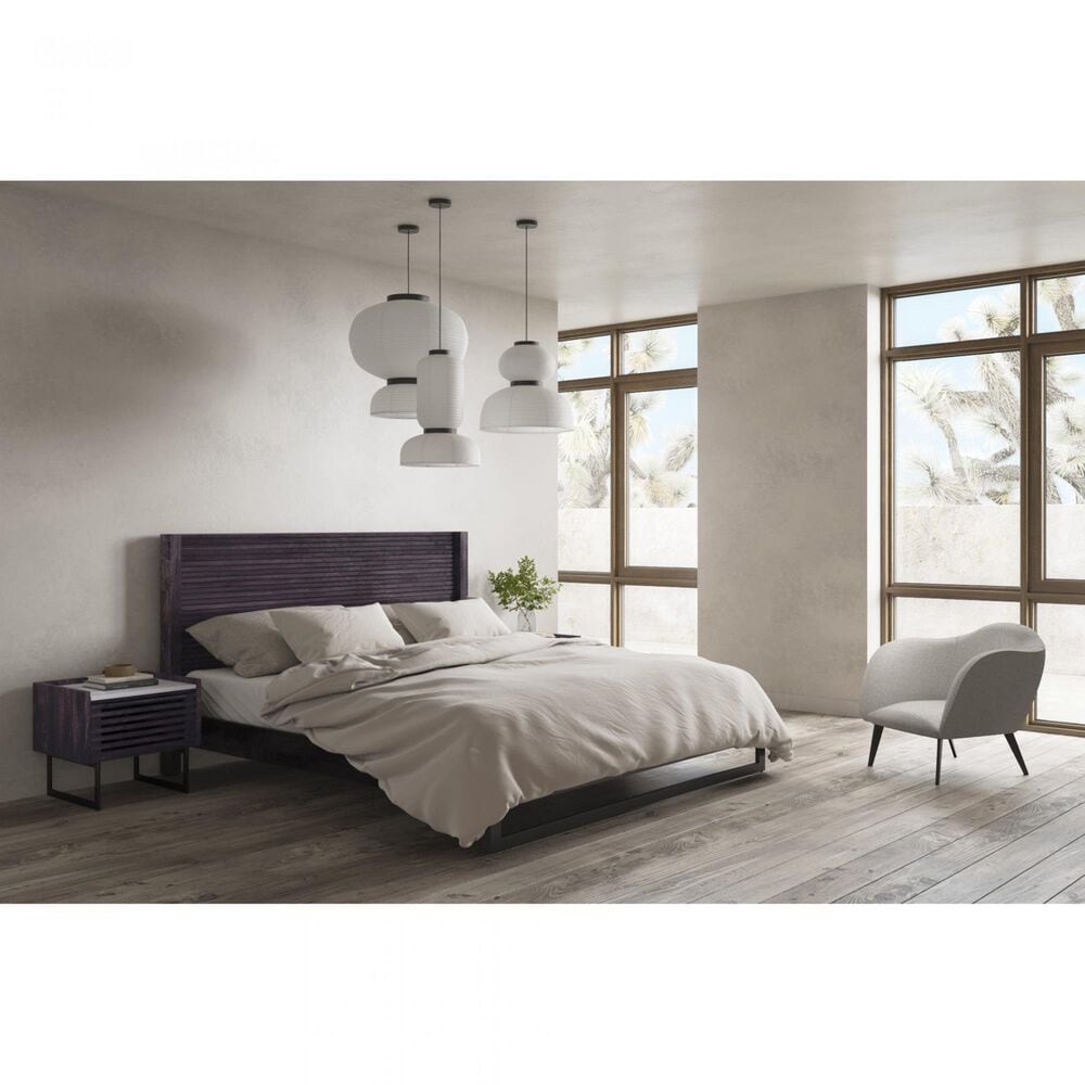 Moe&#39;s Home Collection Paloma 1-Drawer Nightstand in Charcoal Grey and White, , large