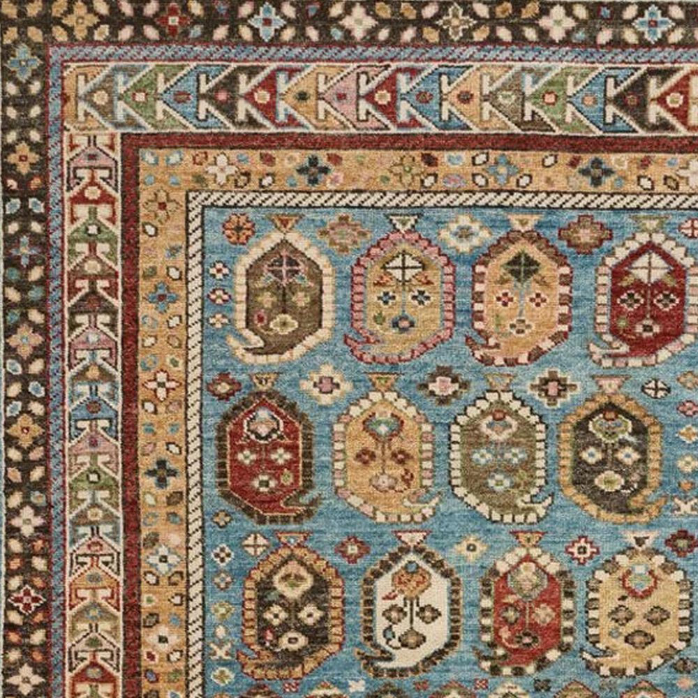 Capel Charise Shirvan 2&#39;6&quot; x 9&#39; Blue and Amber Runner, , large