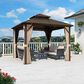 HOMLUX 10 x 10 Outdoor Hardtop Gazebo with Galvanized Steel Roof in Brown, , large