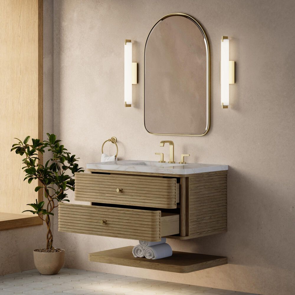 James Martin Allamari 36" Single Bathroom Vanity in Dune Mist with 3 cm Victorian Silver Silestone Top and Rectangular Sink, , large