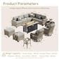 HOMLUX 13-Piece Patio Conversation Set with 54" Fire Pit Table in Dark Gray, , large