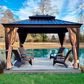 HOMLUX 10" x 12" Hardtop gazebo with double roof in Bronze, , large
