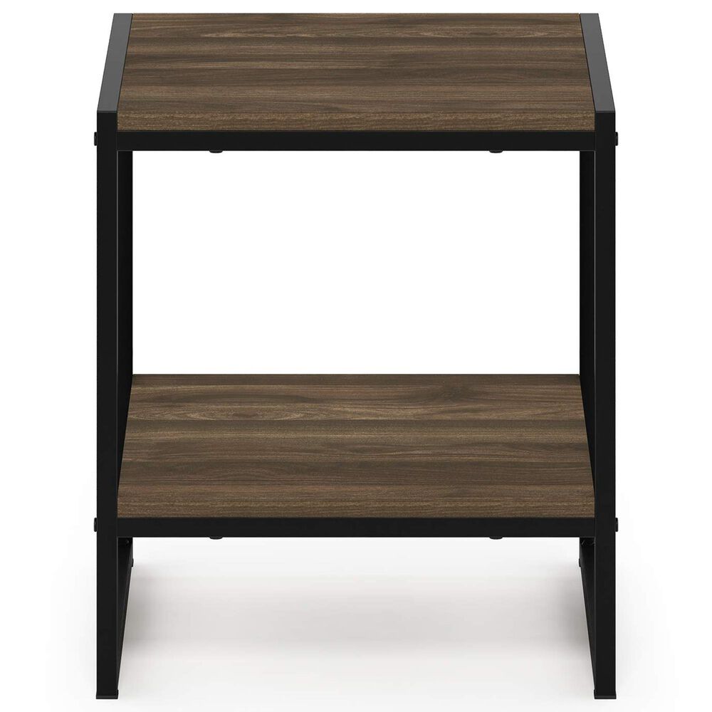HOMLUX 2-Tier End Table in Columbia Walnut and Black, , large