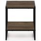 HOMLUX 2-Tier End Table in Columbia Walnut and Black, , large
