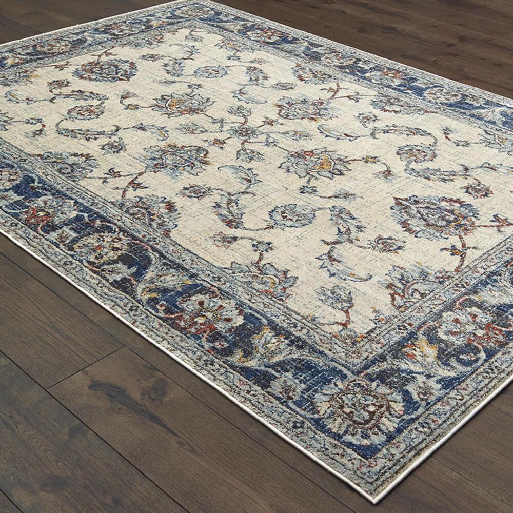 Oriental Weavers Pandora 1802R 6"7" x 9"6" Ivory and Blue Area Rug, , large
