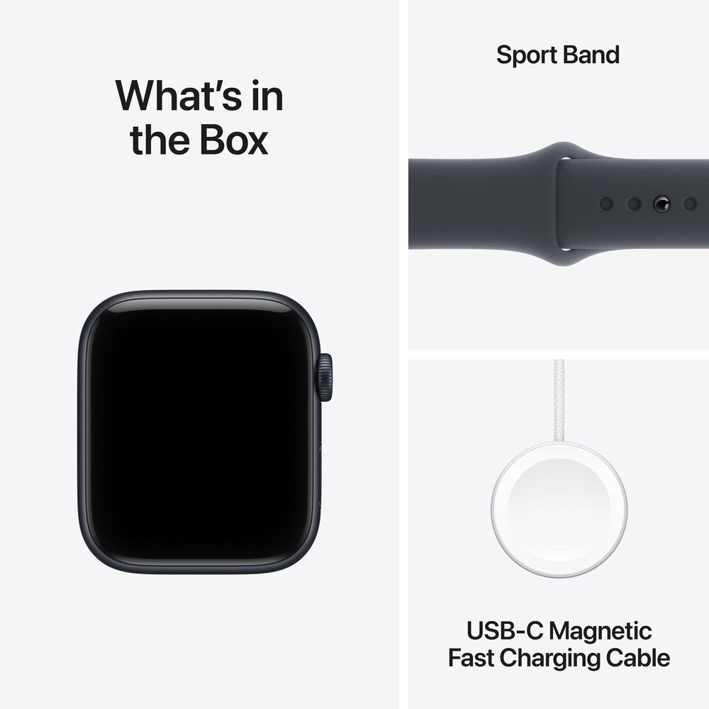 Apple Watch SE 3 (GPS) 44mm Aluminum Case with Sport Band - S/M in Midnight and 2-Year AppleCare+, , large