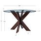Linon Home Decor Adler X-Base Dining Table with Glass Top in Espresso and Clear - Table Only, , large