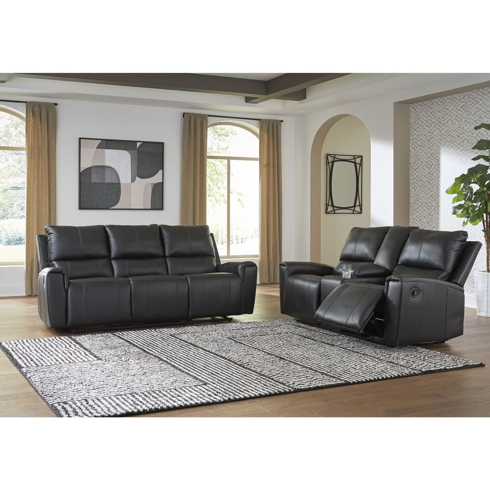Ashley Glossmore Manual Reclining Sofa in Black, , large