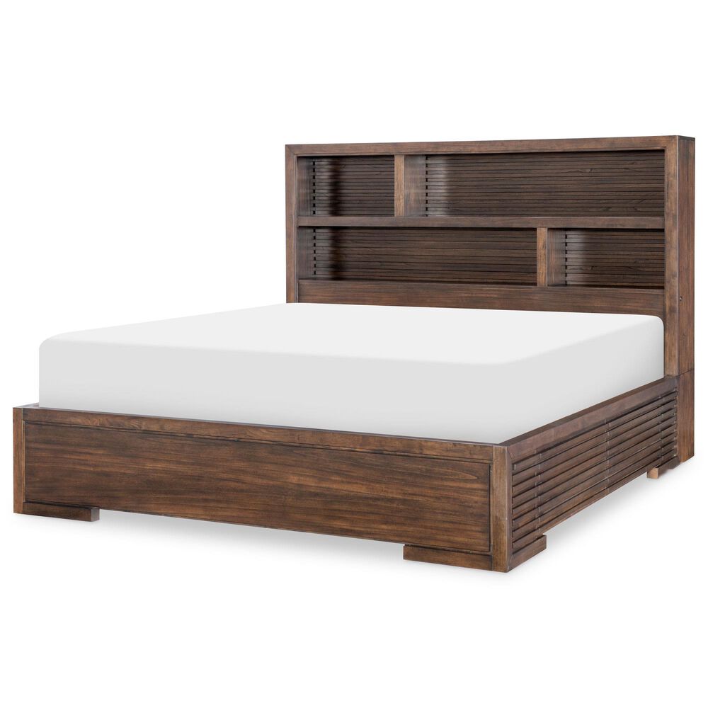Legacy Classic Architect 3-Piece Queen Bookcase Bedroom Set in Onyx with LED Lighting, , large
