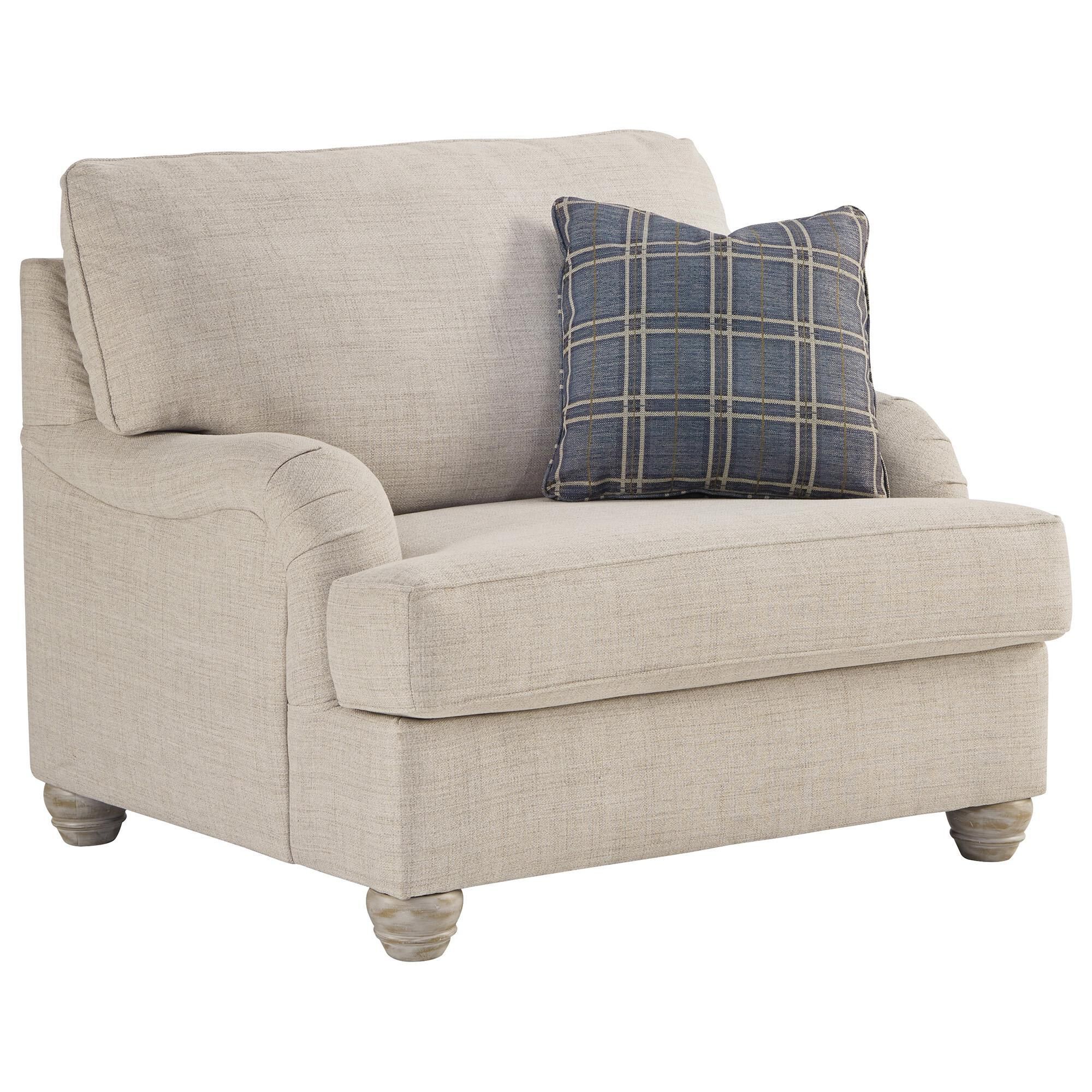 Signature Design by Ashley Traemore Chair and a Half in Linen