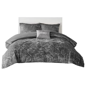 Hampton Park Felicia 4-Piece Full/Queen Duvet Set in Grey, , large