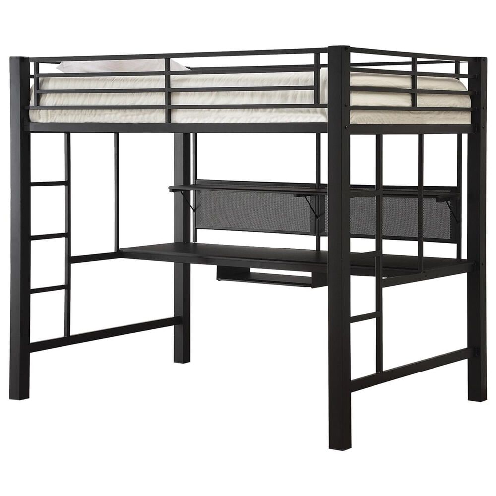 Pacific Landing Full Workstation Loft Bed in Black, , large