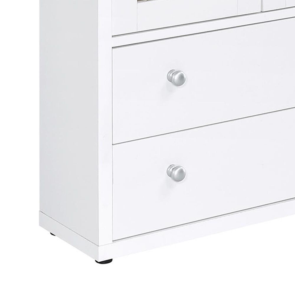 Coaster Hawthorne 4-Shelf Glass Door Tall Cabinet in White, , large