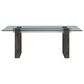 Modern Market 7-Piece Rectangular Dining Set in Clear and Dark Brown, , large