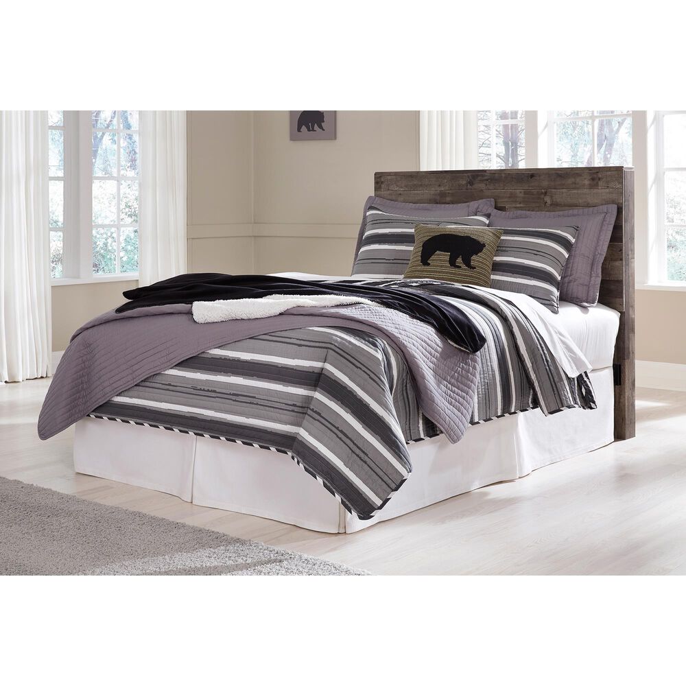 Signature Design by Ashley Derekson Full Panel Headboard in Walnut and Gray, , large