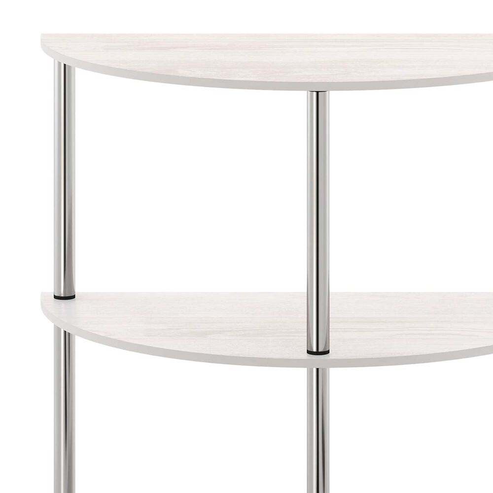 HOMLUX Turn-N-Tube 3-Tier Half Round Console Table in White Oak, , large