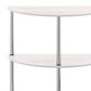 HOMLUX Turn-N-Tube 3-Tier Half Round Console Table in White Oak, , large