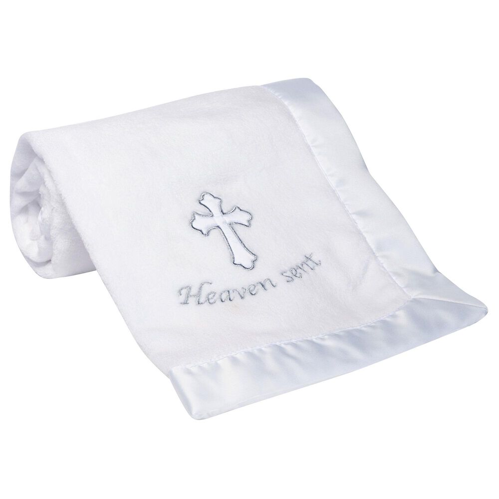 Lambs &amp; Ivy Heaven Sent Baby Blanket in White, , large