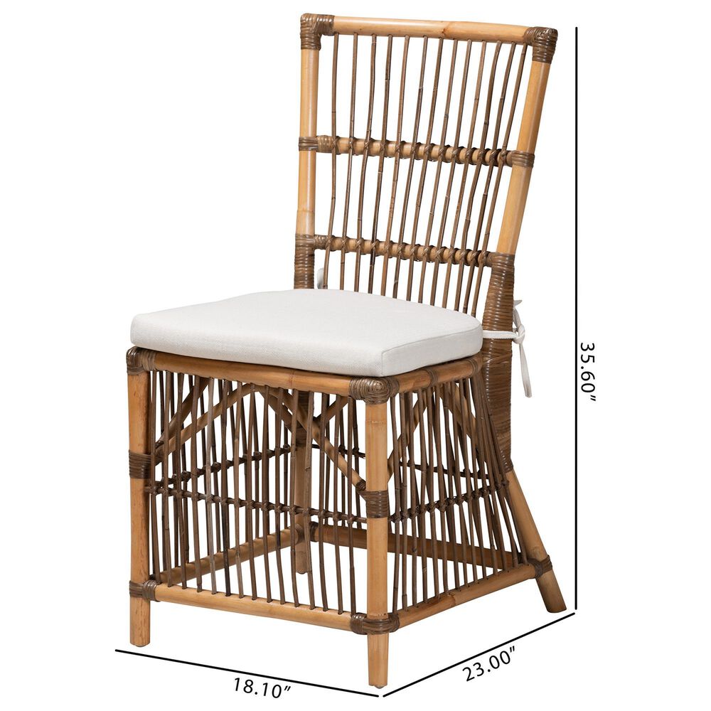 Baxton Studio Kim Side Chair in Natural Brown, , large