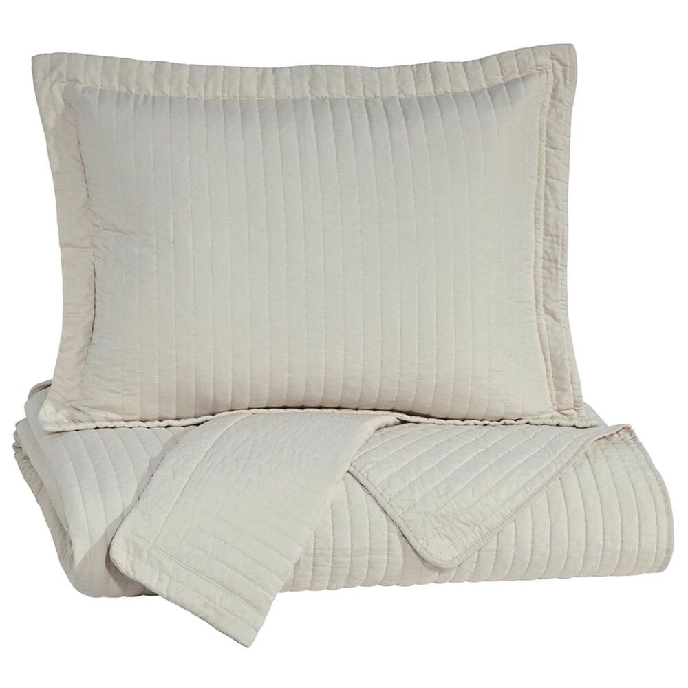 Signature Design by Ashley Raleda 3-Piece Queen Coverlet Set in Buff, , large