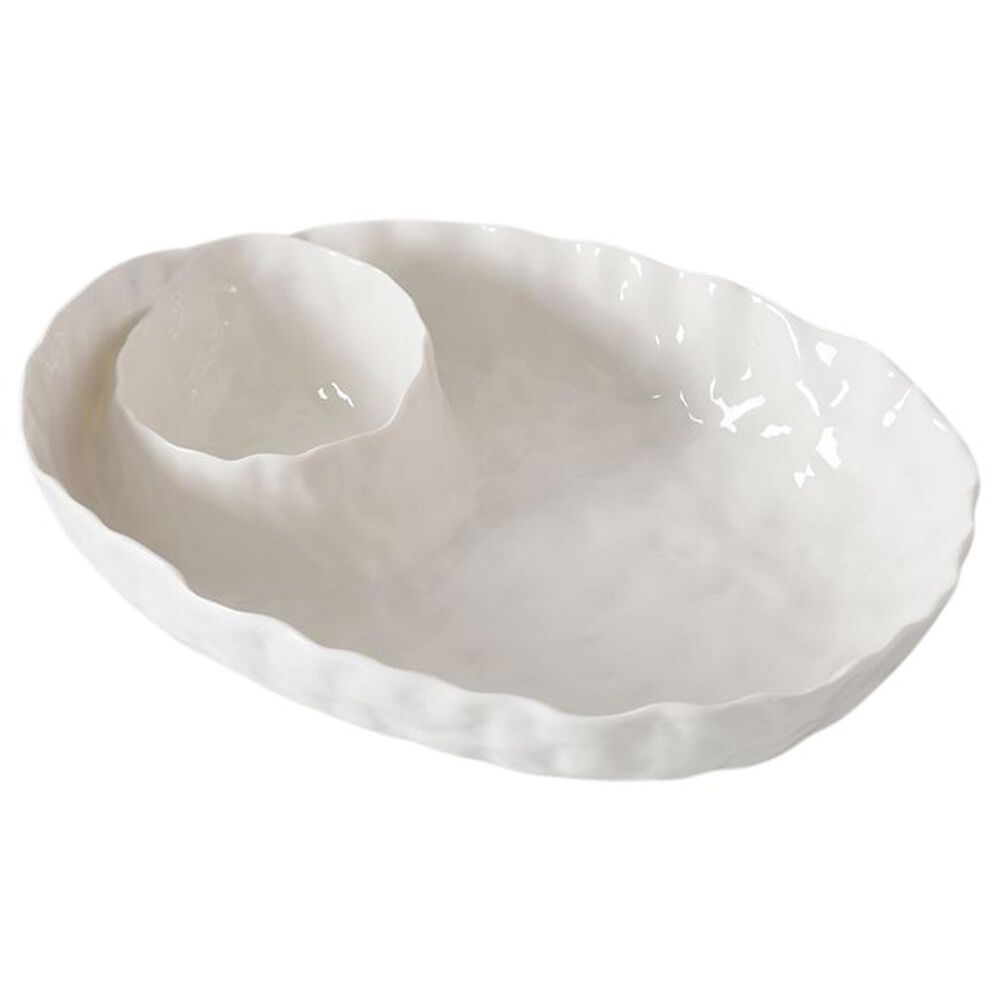 Pampa Bay Willow Oval Chip and Dip in White, , large