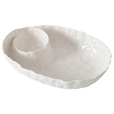 Pampa Bay Willow Oval Chip and Dip in White, , large