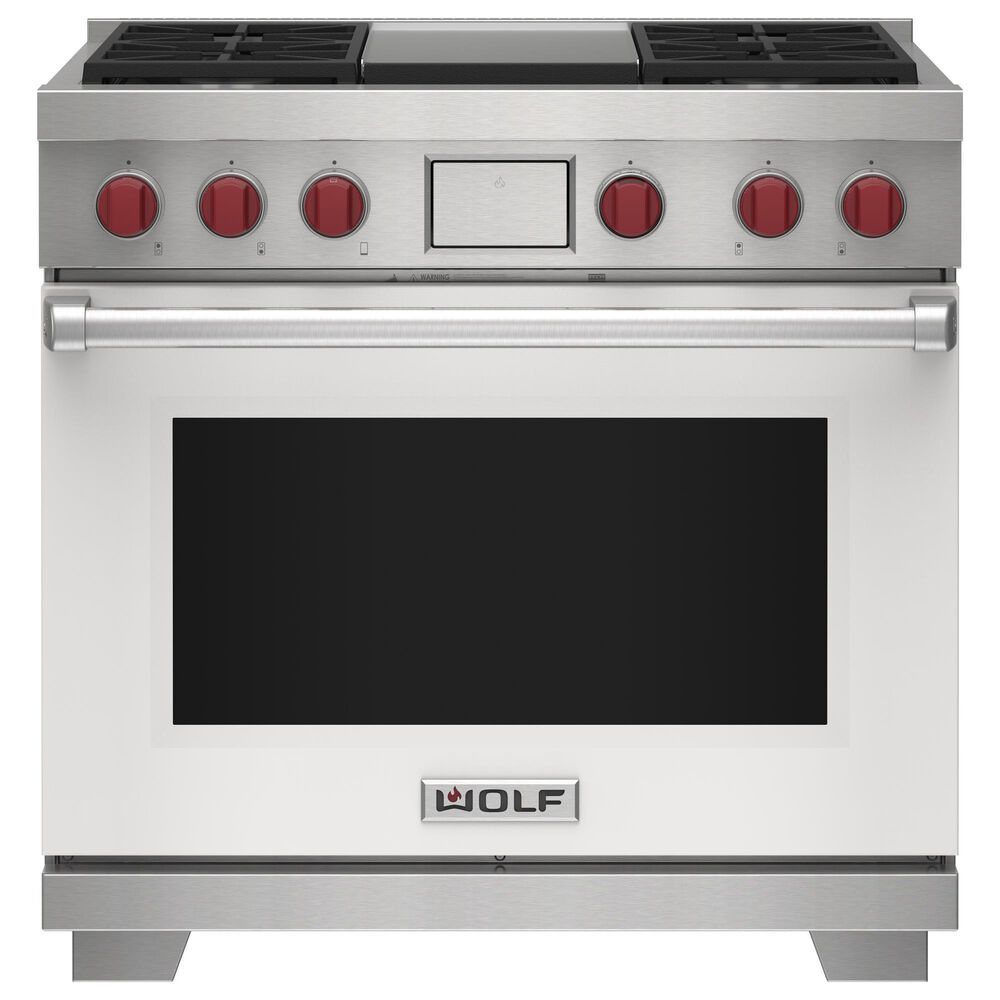 Wolf Appliances 6.3 Cu. Ft. Freestanding Dual Fuel Range with Liquid Propane and Infrared Charbroiler in White, , large