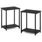 HOMLUX 2-Tier Metal Frame End Table with Open Shelf in Espresso and Black (Set of 2), , large