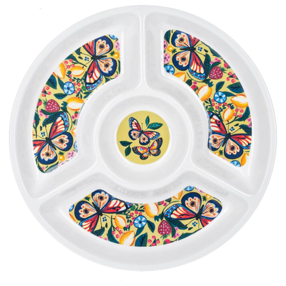 Ganz Frolicking Butterflies Chips and Dip Platter in Multicolor, , large