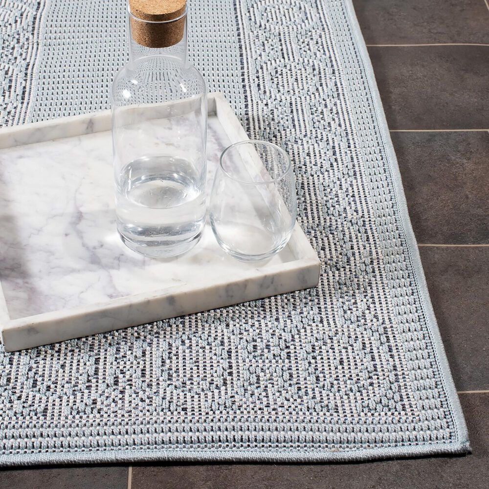 Safavieh Martha Stewart Cyprus 2&#39; x 7&#39; Aqua and Cream Runner, , large