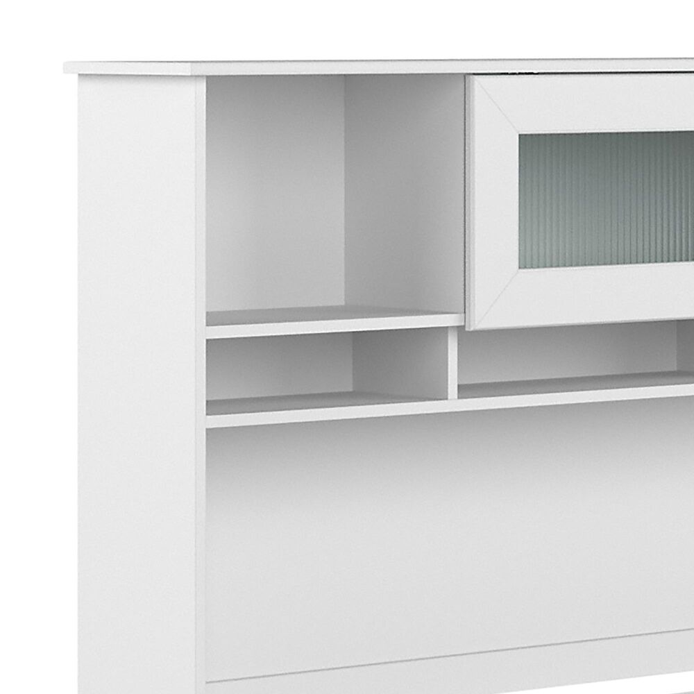 Bush Furniture Cabot 60 L Desk and Hutch with Storage, White