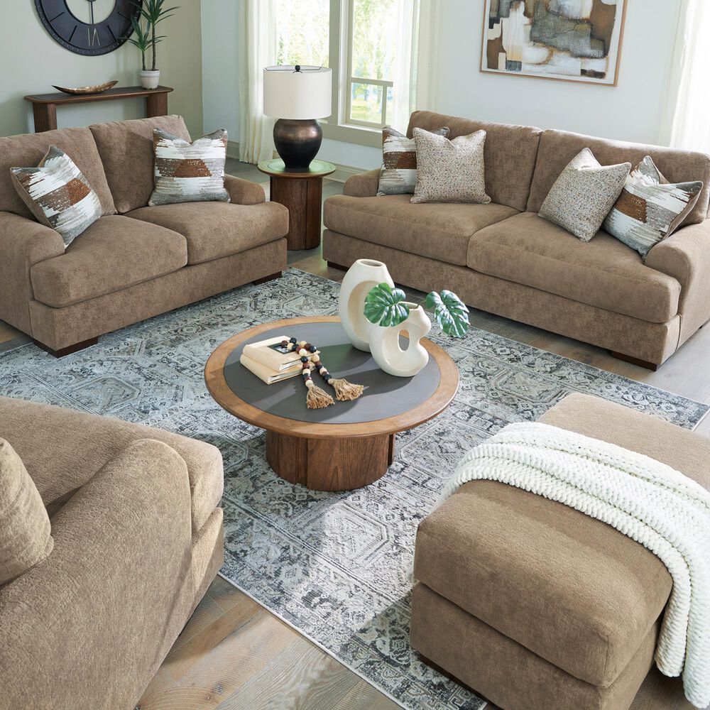 Ashley Jayne Park Chair and a Half with Ottoman in Pecan, , large