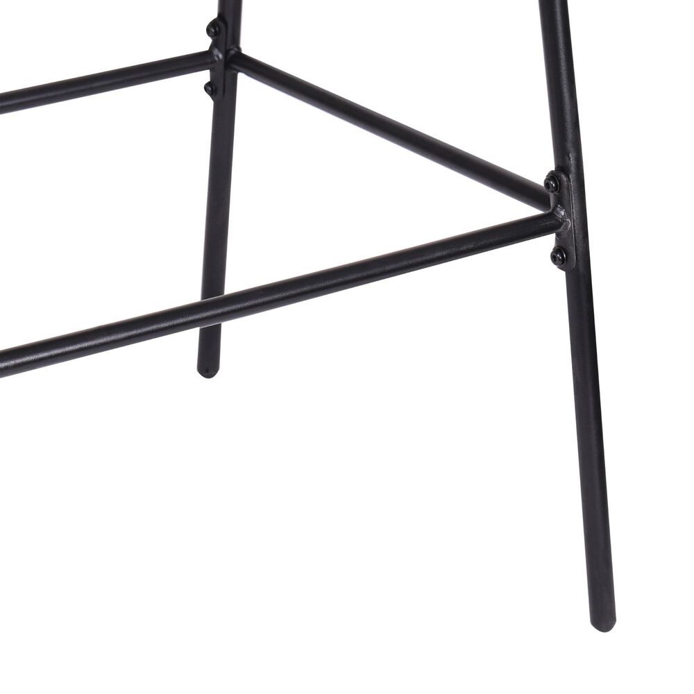 Hearth and Haven Ladd Outdoor Faux Wicker Barstool with Black Metal Frame in Light Gray (Set of 2), , large