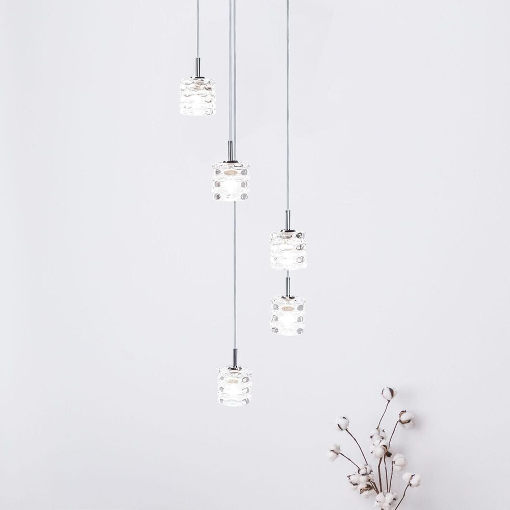 Safavieh Hadden Pendant Light in Silver/Clear, , large