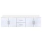 Lexora Home Geneva 80" Double Bathroom Vanity in Glossy White with 2 cm White Cultured Marble Top and Rectangular Sinks, , large