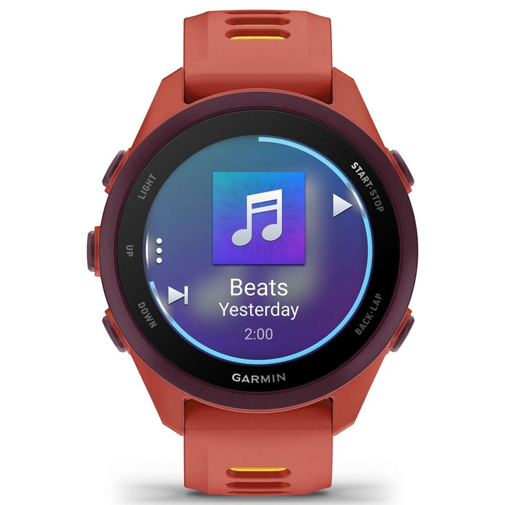 Garmin Forerunner 170 Music Smartwatch 42mm Red Pink Case with Red Pink and Mango Silicone Band, , large