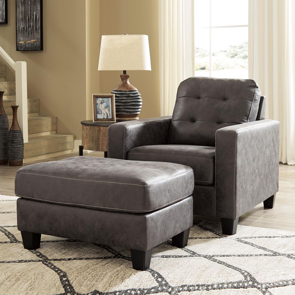Signature Design by Ashley Venaldi Ottoman in Gunmetal, , large
