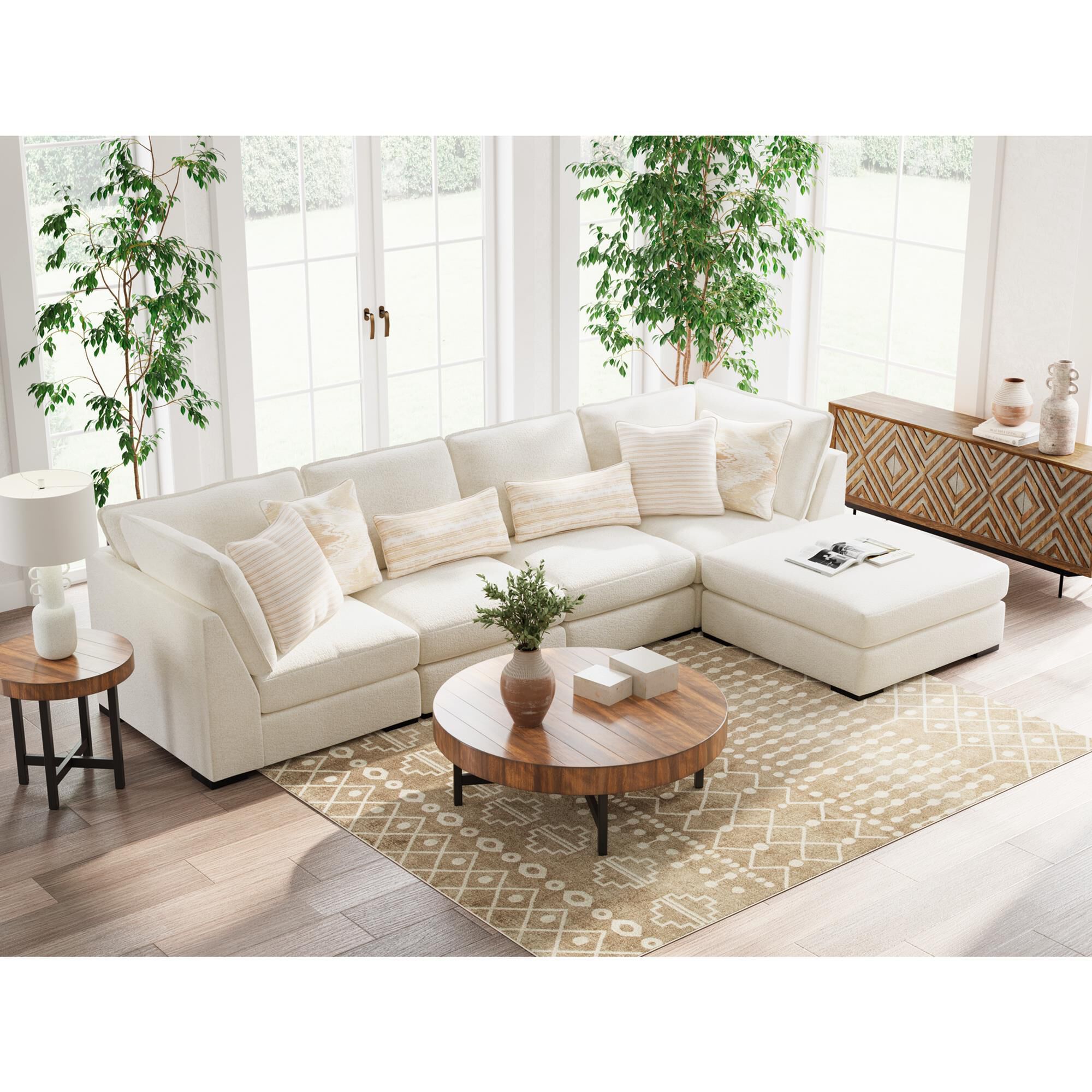 Ashley Donelson Creek 5-Piece Stationary Reversible Sectional in