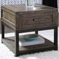 Ashley Johurst Rectangular End Table in Grayish Brown and Black, , large