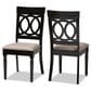 Baxton Studio Lucie Side Chair with Sand Cushion in Espresso Brown (Set of 2), , large