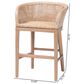 Baxton Studio Papua Counter Stool in Antique White Wash and Light brown, , large