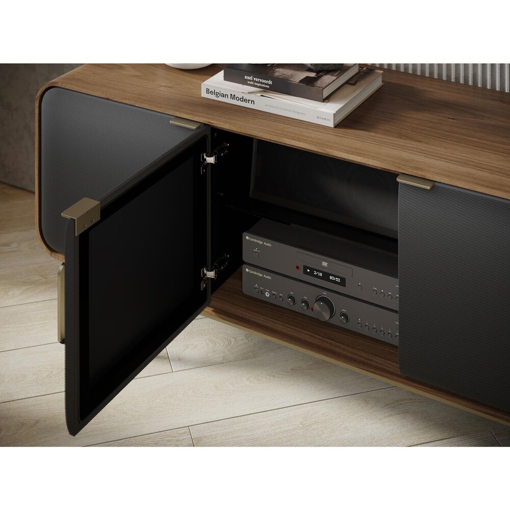 BDI Plume 80" 4-Door Media Cabinet in Walnut and Bronze, , large