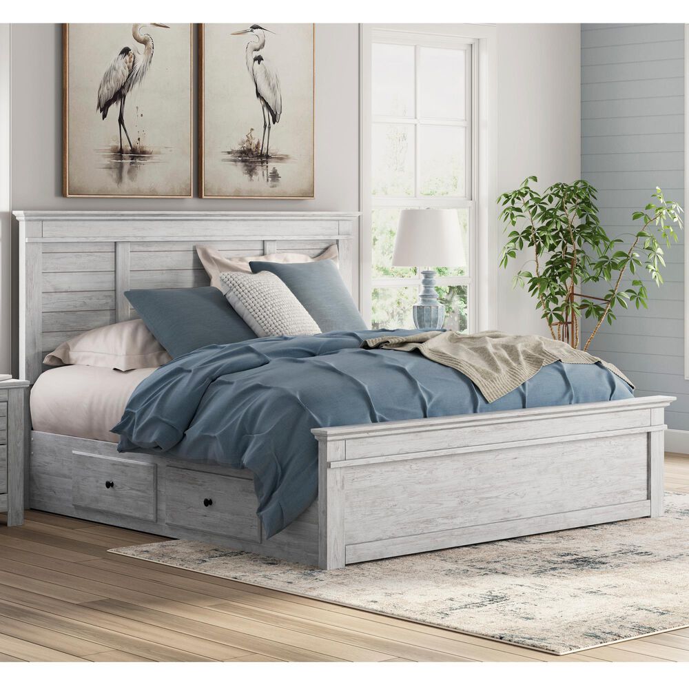 Ashley Makidern King Storage Bed with Four Drawers in Whitewash, , large