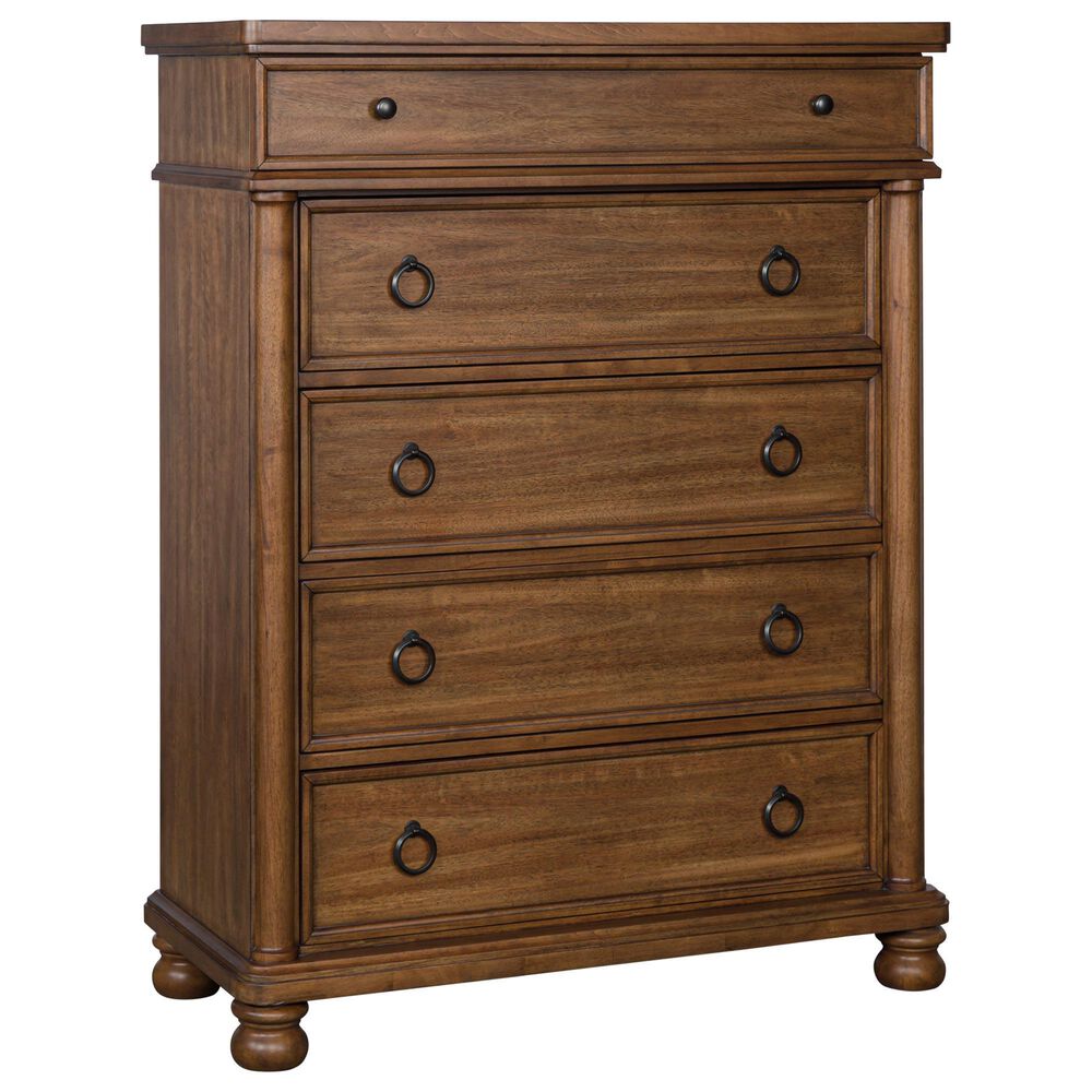 Ashley Rowlenstown 5-Drawer Chest in Medium Brown, , large