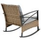 Hearth and Haven 3-Piece Patio Chat Set with Gray Cushion in Black, , large